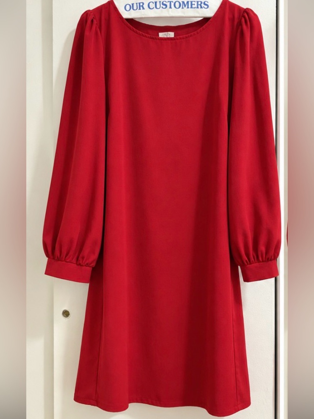 Tobi Red Puff-Sleeve Mini Dress